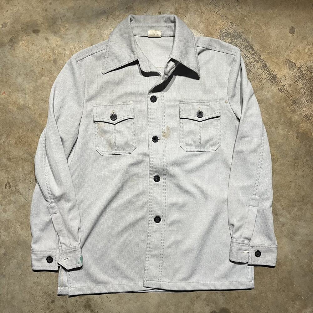 Vintage 70s Sears Grey Western Shirt Jacket Button Up